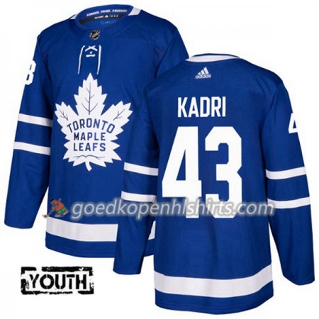 Toronto Maple Leafs Nazem Kadri 43 Adidas 2017-2018 Blauw Authentic Shirt - Kinderen